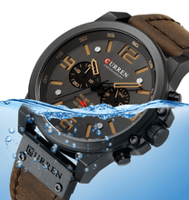 Load image into Gallery viewer, Retro Waterproof Watch With Chronometers Steel Case And Leather Belts Unique Design Excellent Look Perfect Gift For Your Man