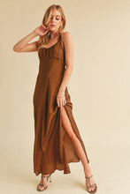 Load image into Gallery viewer, Ruched Side Slit Cutout Back Maxi Cami Dress For Summer–Elegant, Alluring & Sophisticated with Stunning Design