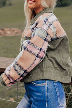 Load image into Gallery viewer, Plaid Corduroy Flap Pockets Button Up Jacket Trendy Outerwear With Classic Flap Pockets For Casual Comfort