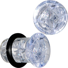 Load image into Gallery viewer, 0G Clear Crackled Glass Acrylic Plug