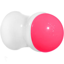 Load image into Gallery viewer, 0G White Neon Pink Acrylic Saddle Plug