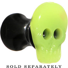 Load image into Gallery viewer, 4G Acrylic Neon Yellow Skull Saddle Plug