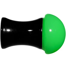 Load image into Gallery viewer, 2G Black Neon Green Acrylic Saddle Plug