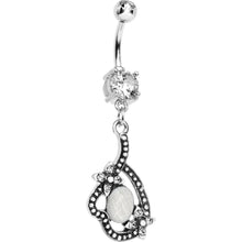 Load image into Gallery viewer, Double Clear Gem Love's Path Dangle Belly Ring