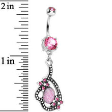 Load image into Gallery viewer, Double Pink Gem Love's Path Dangle Belly Ring