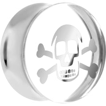 Load image into Gallery viewer, 7/8 Clear Acrylic Skull Crossbones Saddle Plug