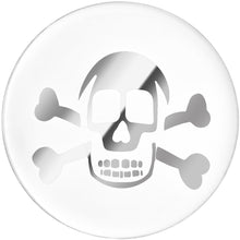 Load image into Gallery viewer, 7/8 Clear Acrylic Skull Crossbones Saddle Plug