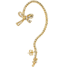 Load image into Gallery viewer, Gold Tone Bowtie Wrap Ear Cuff Stud Earring