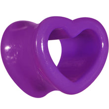 Load image into Gallery viewer, 1/2 Purple Acrylic Hollow Heart Tunnel