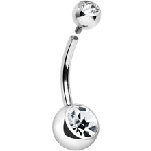 Load image into Gallery viewer, Internally Threaded Clear Double Gem Belly Ring 11mm