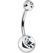 Load image into Gallery viewer, Internally Threaded Clear Double Gem Belly Ring 11mm