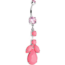 Load image into Gallery viewer, Pink Gem Neon Leaf Vine Dangle Belly Ring
