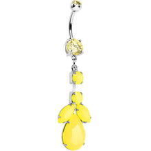 Load image into Gallery viewer, Yellow Gem Neon Leaf Vine Dangle Belly Ring