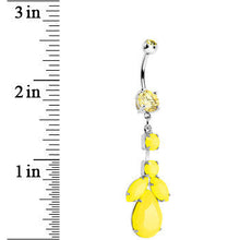 Load image into Gallery viewer, Yellow Gem Neon Leaf Vine Dangle Belly Ring