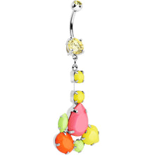 Load image into Gallery viewer, Yellow Gem Neon Jumble Dangle Belly Ring