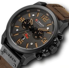 Load image into Gallery viewer, Retro Waterproof Watch With Chronometers Steel Case And Leather Belts Unique Design Excellent Look Perfect Gift For Your Man