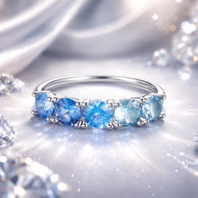 Load image into Gallery viewer, 925 Sterling Silver Ring with White Gold Plating for Women, Size 6.0