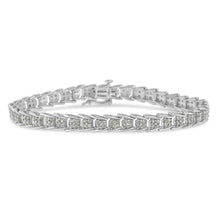 Load image into Gallery viewer, 10k White Gold 2 cttw Diamond Fan-Shaped Link Tennis Bracelet (I-J Clarity, I3 Color) - Size 7.25"