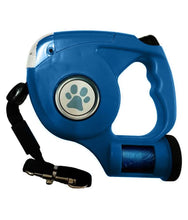Load image into Gallery viewer, 4.5M LED Flashlight Extendable Retractable Pet Dog Leash Lead with Garbage Bag