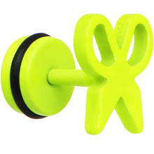 Load image into Gallery viewer, Light Green Neon Enamel Bow Cheater Plug