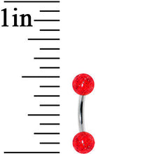 Load image into Gallery viewer, 16G 1/4 Acrylic Red Glitter Rook Curved Barbell