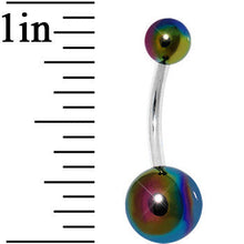 Load image into Gallery viewer, 3/8 Metallic Rainbow Acrylic Ball Belly Ring