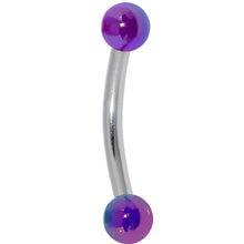 Load image into Gallery viewer, 16G Metallic Acrylic Purple Curved Eyebrow Ring