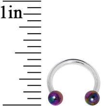 Load image into Gallery viewer, 16G 5/16 Metallic Rainbow Horseshoe Circular Barbell