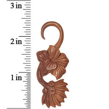 Load image into Gallery viewer, 8G Organic Sabo Wood Art Nouveau Flower Hanger Plug Set