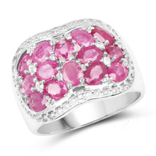 Load image into Gallery viewer, 3.04 Carat Genuine Ruby & White Topaz .925 Sterling Silver Ring