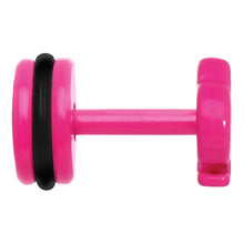 Load image into Gallery viewer, Pink Neon Enamel Brass Knuckles Cheater Plug