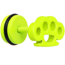 Load image into Gallery viewer, Light Green Neon Enamel Brass Knuckles Cheater Plug
