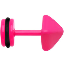 Load image into Gallery viewer, Pink Neon Enamel Pyramid Cheater Plug