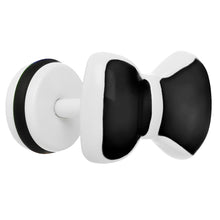 Load image into Gallery viewer, Black on White Enamel Bow Tie Cheater Plug