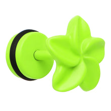 Load image into Gallery viewer, Green Neon Enamel Swirling Star Cheater Plug