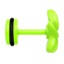Load image into Gallery viewer, Green Neon Enamel Swirling Star Cheater Plug