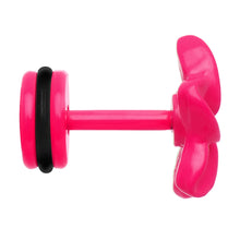 Load image into Gallery viewer, Pink Neon Enamel Swirling Star Cheater Plug