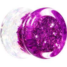 Load image into Gallery viewer, 9/16 Purple Pink White Acrylic Glitter Party Saddle Plug