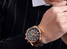 Load image into Gallery viewer, Men's Waterproof Elegant Sport Watch With Chronometers Day View, Leather Belts And Hardlex Scratch Resistant Glass Perfect Gift For Him