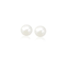 Load image into Gallery viewer, 14k Yellow Gold Freshwater Cultured White Pearl Stud Earrings (6.0 mm)