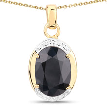 Load image into Gallery viewer, 7.50 Carat Genuine Black Sapphire .925 Sterling Silver Pendant