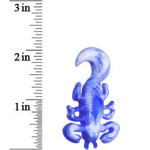 Load image into Gallery viewer, 00G Blue White Acrylic Scorpion Hanger Plug
