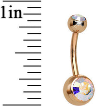 Load image into Gallery viewer, Aurora CZ Rose Gold Plated Belly Ring