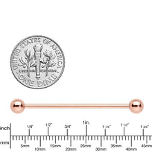Load image into Gallery viewer, 14G 1 3/8 Rose Gold Plated Straight Barbell