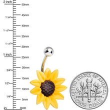 Load image into Gallery viewer, Stunning Sunflower Belly Ring