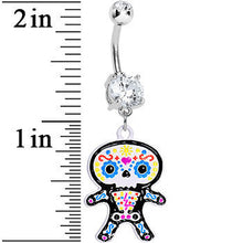 Load image into Gallery viewer, Crystalline Gem Cute Sugar Skull Baby Charm Dangle Belly Ring