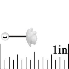 Load image into Gallery viewer, 16G 1/4 White Acrylic Rose Flower Tragus Cartilage Earring