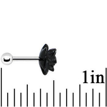 Load image into Gallery viewer, 16G 1/4 Black Acrylic Rose Flower Tragus Cartilage Earring