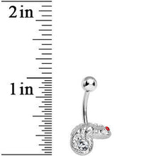 Load image into Gallery viewer, Clear Gem Lay Low Lizard Belly Ring