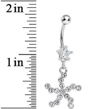 Load image into Gallery viewer, Clear Star Gem Clear Starfish Dangle Belly Ring